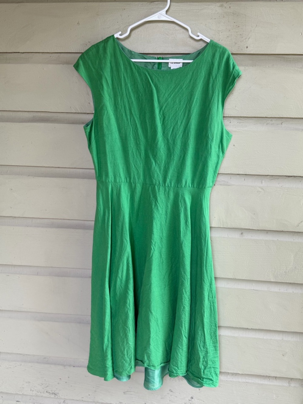 Liz Baker Green Fit & Flare Dress | Classic A-Line Midi